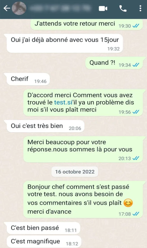 Avis client 1